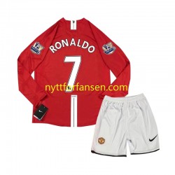 Manchester United Fotballdrakt Cristiano Ronaldo 7 2007 Retro Barn Hjemmedraktsett Langermet