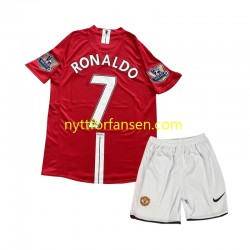 Manchester United Fotballdrakt Cristiano Ronaldo 7 2007 Retro Barn Hjemmedraktsett Kortermet