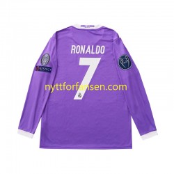 Real Madrid Fotballdrakt Cristiano Ronaldo 7 2016 Retro Barn Bortedraktsett Langermet