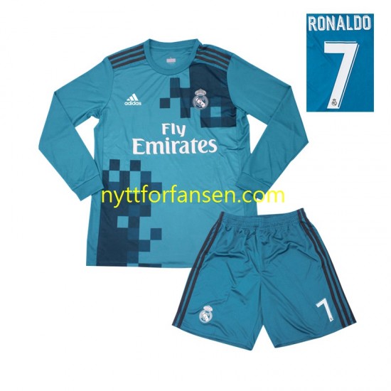 Real Madrid Fotballdrakt Cristiano Ronaldo 7 2017 Retro Barn Tredjedraktsett Langermet