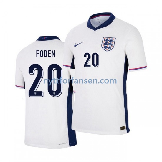 England Fotballdrakt Phil Foden 20 Herre Hjemmedraktsett Euro 2024 Kortermet