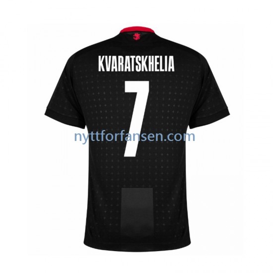 Fotballdrakt Georgia Kvaratskhelia 7 Herre Bortedraktsett Euro 2024 Kortermet