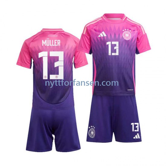 Tyskland Fotballdrakt Thomas Muller 13 Barn Bortedraktsett Euro 2024 Kortermet