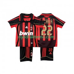 AC Milan Fotballdrakt KAKA 22 -2007 Retro Barn Hjemmedraktsett 2006 Kortermet