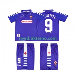 Fiorentina Fotballdrakt BATISTUTA 9 1998 Retro Barn Hjemmedraktsett 1999 Kortermet