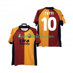 AS Roma Fotballdrakt Totti 10 2000-2001 Retro Herre Hjemmedraktsett Kortermet