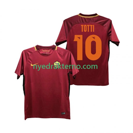 AS Roma Fotballdrakt Totti 10 2017-2018 Retro Herre Hjemmedraktsett Kortermet
