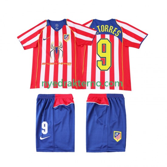 Atlético Madrid Fotballdrakt F TORRES 9 2005 Retro Barn Hjemmedraktsett 2004 Kortermet