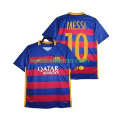 FC Barcelona Fotballdrakt Lionel Messi 10 2015-2016 Retro Herre Hjemmedraktsett Kortermet