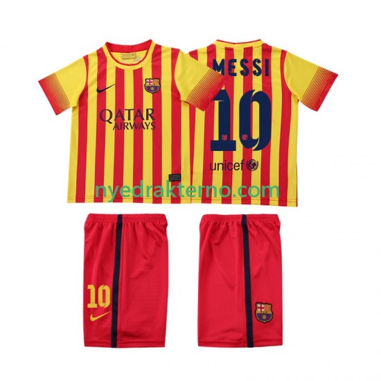 FC Barcelona Fotballdrakt Lionel Messi 10 2013 2014 Retro Barn Bortedraktsett Kortermet
