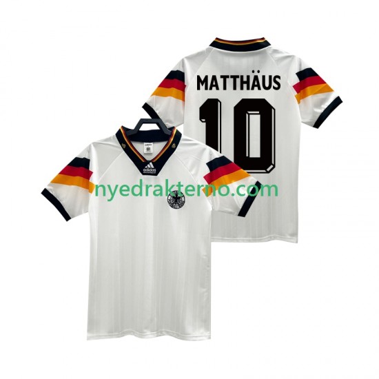 Tyskland Fotballdrakt MATTHAUS 10 1992 Retro Herre Hjemmedraktsett Kortermet