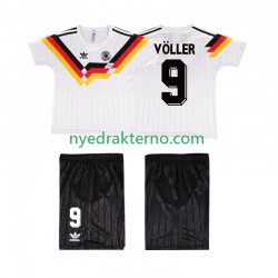 Tyskland Fotballdrakt VOLLER 9 1990 Retro Barn Hjemmedraktsett Kortermet