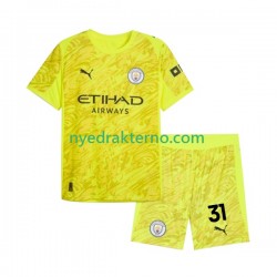 Manchester City Fotballdrakt Ederson Moraes 31 Keeper Barn Tredjedraktsett 2025-2026 Kortermet