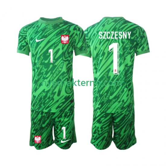 Polen Fotballdrakt Szczesny 1 Keeper Barn Tredjedraktsett 2024 Kortermet