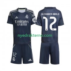 Real Madrid Fotballdrakt Alexander-Arnold 12 Barn Bortedraktsett 2025-2026 Kortermet
