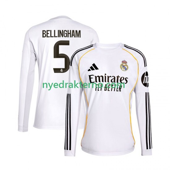 Real Madrid Fotballdrakt Jude Bellingham 5 Herre Hjemmedraktsett 2025-2026 Langermet