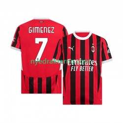 AC Milan Fotballdrakt Santiago Gimenez 7 Herre Hjemmedraktsett 2024-2025 Kortermet