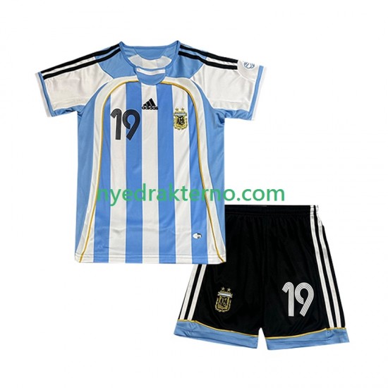 Argentina Fotballdrakt Lionel Messi 19 Retro Barn Hjemmedraktsett 2006 Kortermet