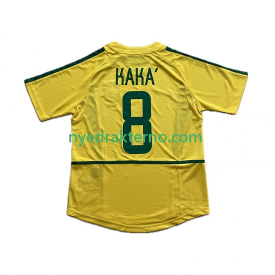 Brasil Fotballdrakt KAKA 8 2002 Retro Herre Hjemmedraktsett Kortermet