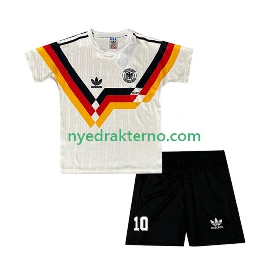 Tyskland Fotballdrakt Matthaus 10 1990 Retro Barn Hjemmedraktsett Kortermet