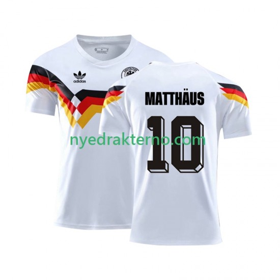 Tyskland Fotballdrakt Matthaus 10 1990 Retro Herre Hjemmedraktsett Kortermet
