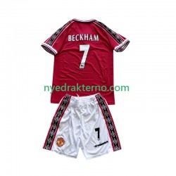 Manchester United Fotballdrakt Beckham 7 1998 Retro Barn Hjemmedraktsett 1999 Kortermet