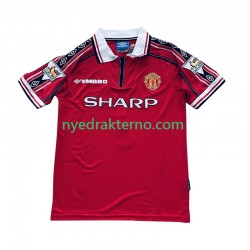 Manchester United Fotballdrakt Beckham 7 1998 Retro Herre Hjemmedraktsett 1999 Kortermet