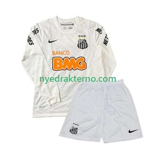 Santos FC Fotballdrakt 2012 Retro Barn Hjemmedraktsett 2011 Langermet