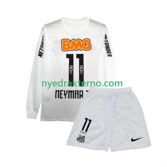 Santos FC Fotballdrakt Neymar JR 11 2012 Retro Barn Hjemmedraktsett 2011 Langermet
