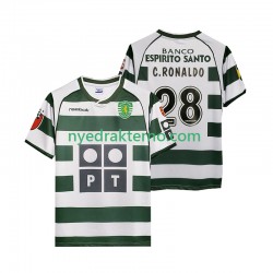 Sporting CP Fotballdrakt Cristiano Ronaldo 28 2001 2003 Retro Herre Hjemmedraktsett Kortermet