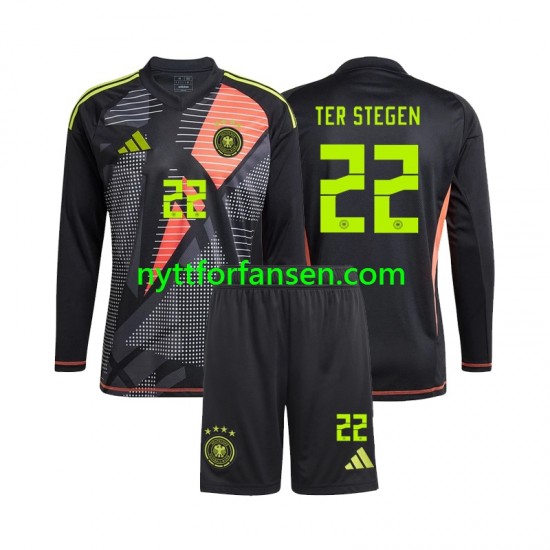 Tyskland Fotballdrakt Ter Stegen 22 Keeper Barn Hjemmedraktsett Euro 2024 Langermet