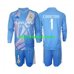 Real Madrid Fotballdrakt Thibaut Courtois 1 Keeper Barn Hjemmedraktsett 2024-2025 Langermet