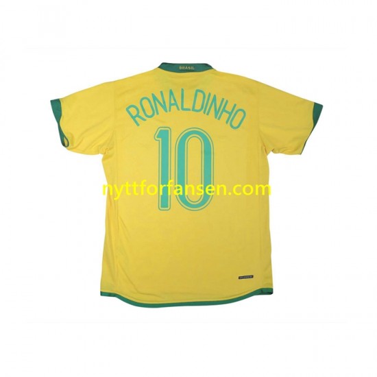 Brasil Fotballdrakt RONALDINHO 10 Retro Herre Hjemmedraktsett 2006 Kortermet
