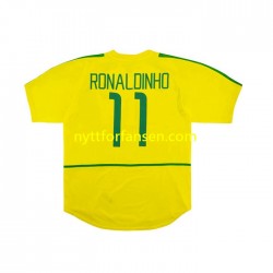 Brasil Fotballdrakt RONALDINHO 11 2002 Retro Herre Hjemmedraktsett Kortermet