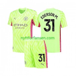 Manchester City Fotballdrakt Ederson Moraes 31 Keeper Barn Tredjedraktsett 2023-2024 Kortermet