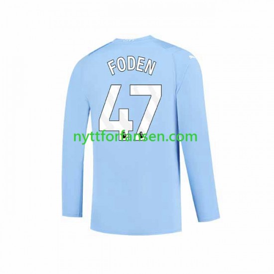 Manchester City Fotballdrakt Phil Foden 47 Herre Hjemmedraktsett 2023-2024 Langermet