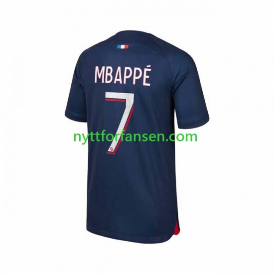 Paris Saint-Germain Fotballdrakt Mbappé 7 Herre Hjemmedraktsett 2023-2024 Kortermet