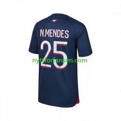 Paris Saint-Germain Fotballdrakt N.Mendes 25 Herre Hjemmedraktsett 2023-2024 Kortermet