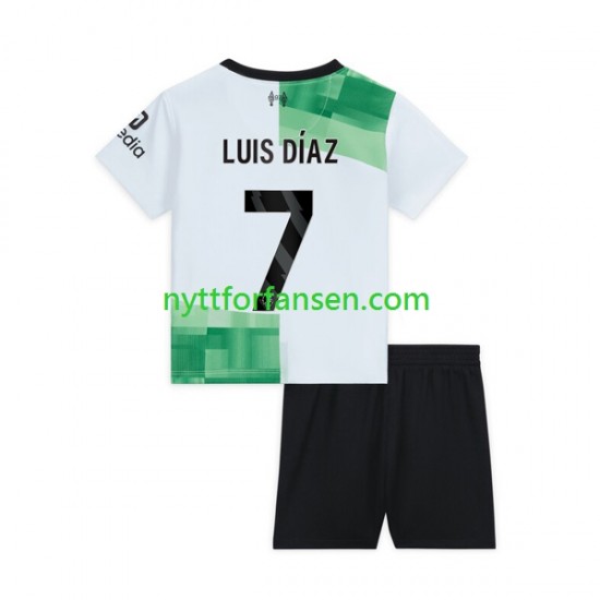 Liverpool Fotballdrakt Luis Diaz 7 Barn Bortedraktsett 2023-2024 Kortermet