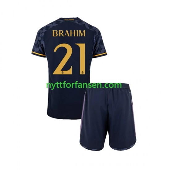 Real Madrid Fotballdrakt Brahim Diaz 21 Barn Bortedraktsett 2023-2024 Kortermet