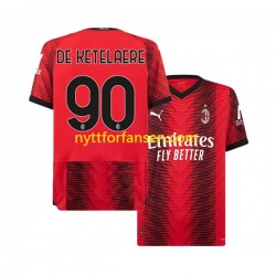 AC Milan Fotballdrakt Charles De Ketelaere 90 Herre Hjemmedraktsett 2023-2024 Kortermet