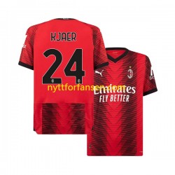 AC Milan Fotballdrakt Simon Kjaer 24 Herre Hjemmedraktsett 2023-2024 Kortermet