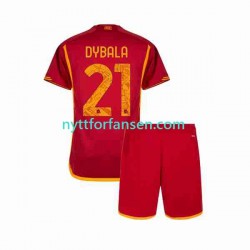 AS Roma Fotballdrakt Paulo Dybala 21 Barn Hjemmedraktsett 2023-2024 Kortermet