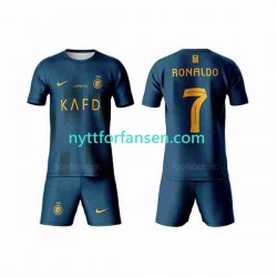 Fotballdrakt Al-Nassr Ronaldo 7 Barn Bortedraktsett 2023-2024 Kortermet