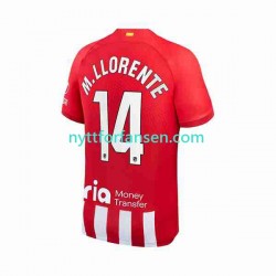 Atlético Madrid Fotballdrakt 2 Marcos Llorente 14 Herre Hjemmedraktsett 2023-2024 Kortermet