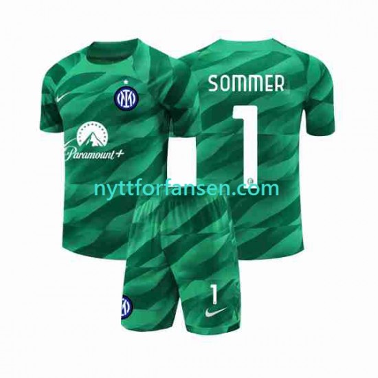 Inter Milan Fotballdrakt Sommer 1 Keeper Barn Bortedraktsett 2023-2024 Kortermet