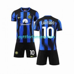 Inter Milan Fotballdrakt Lautaro Martinez 10 Barn Hjemmedraktsett 2023-2024 Kortermet