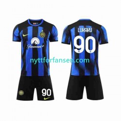 Inter Milan Fotballdrakt Lukaku 90 Barn Hjemmedraktsett 2023-2024 Kortermet