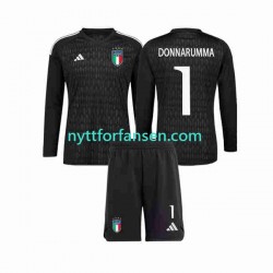 Italia Fotballdrakt Donnarumma 1 Keeper Barn Bortedraktsett 2023 Langermet
