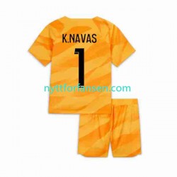 Paris Saint-Germain Fotballdrakt K.NAVAS 1 Keeper Barn Bortedraktsett 2023-2024 Kortermet